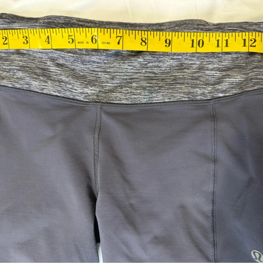 lululemon 4 Gray Zip Pocket Ruched Drawcord Biker Shorts - Picture 7 of 7